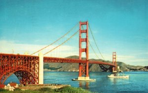 Vintage Postcard 1966 Golden Gate Bridge Northern California To San Francisco CA