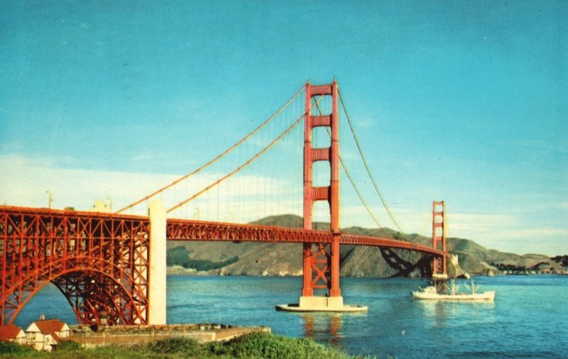 Vintage Postcard 1966 Golden Gate Bridge Northern California To San Francisco CA