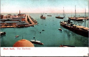 Egypt Port Said The Harbour Vintage Postcard  C011