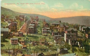 Art Tone Burrton Church Hill West Susquehanna Pennsylvania  C1910 Postcard 10622