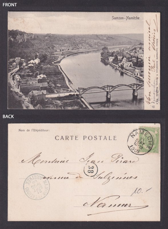 Vintage Postcard Belgium Namêche General view 1905
