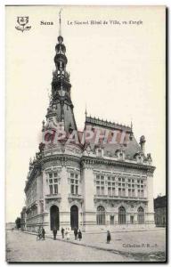 Old Postcard Sens The new city hall seen from angle