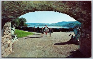 Vtg New York NY Fort Ticonderoga Entrance Place D'Armes Inner Courtyard Postcard