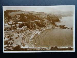 Cornwall LOOE Beach & East Cliff c1931 RP Postcard
