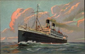 Navigazione Generale Italiana NGI Steamship Duilio Giulio Cesare Postcard