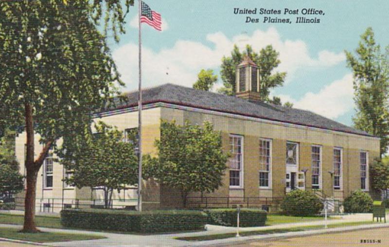 Illinois Des Plaines Post Office 1951 Curteich