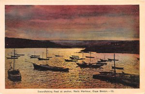 Swordfishing fleet at anchor, Neils Harbour Cape Breton 1939 