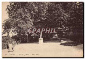 Old Postcard Niort Public Garden