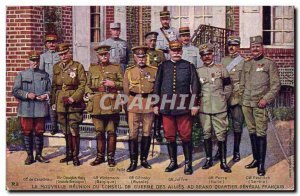 Old Postcard Militaria The new meeting of the Allied War Council at the Grand...