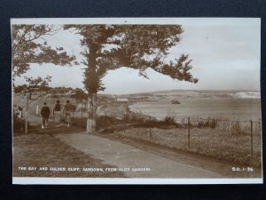 Isle of Wight SANDOWN The Bay & Culver Cliff from Cliff Garden c1950s RP PC