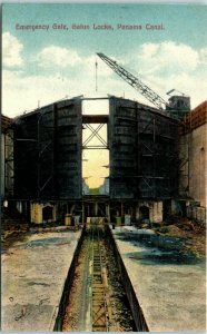 1910s Emergency Gate Gatun Locks Panama Canal Construction Postcard