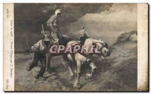 Old Postcard Show 1908 In front of & # 39Orage By E Baudoux Horse