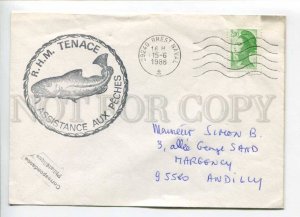 421393 FRANCE 1988 year Brest Naval FISHING ship post Tenace real posted COVER