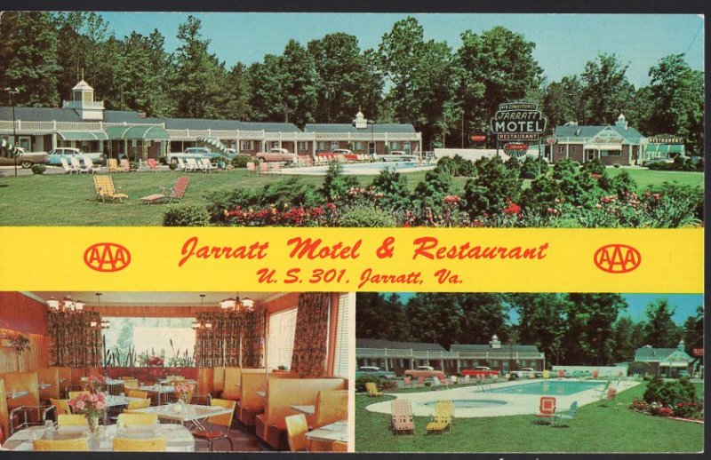 Virginia JARRATT Motel & Restaurant, U.S. 301 - Chrome 1950s-1970s