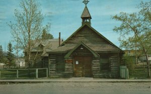 Vintage Postcard 1960's Original Old Log Church White-Horse Yukon 