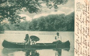 Vintage Postcard 1905 Good View Canoeing On Deal Lake Asbury Park New Jersey NJ