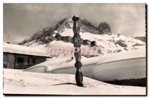 Old Postcard winter Argentiere La Verte