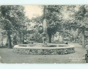 Divided-Back FOUNTAIN & PARK SCENE Peoria Illinois IL r8117