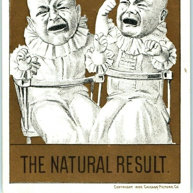 1882 Chicago Picture Co Marriage Series #5 Result - Crying Babies Trade Card C30