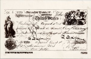 Treasury Warrant for Purchase of Alaska AK Winter & Pond Unused Postcard F32