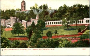 Paterson NJ Belle Vista Castle C Lambert Residence Postcard used (13161)