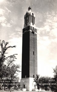 Postcard Real Photo Campanile State College South Dakota RT Bookings RPPC