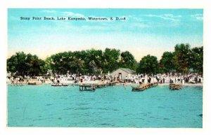 Postcard BEACH SCENE Watertown South Dakota SD AS6592