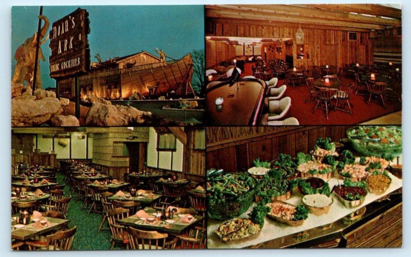 2 Postcards ST. CHARLES, Missouri MO ~ Roadside NOAH'S ARK RESTAURANT 1960s-70s