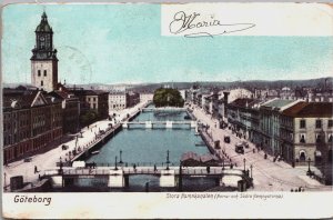 Sweden Göteborg Stora Hamnkanalen Gothenburg Vintage Postcard C053