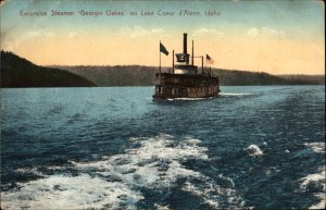 Lake Coeur d'Alene Idaho ID Excursion Steamer Georgie Oakes c1910 Postcard