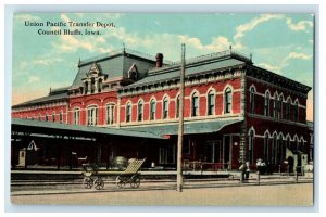 c1930's Union Pacific Transfer Depot Station Council Bluffs Iowa IA Postcard