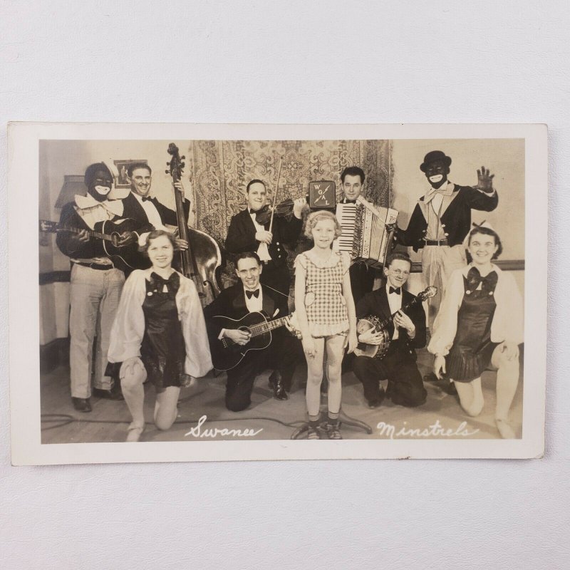 Swanee Minstrels Minstrel Show Dixieland Band Music Comedian Photo Postcard F38