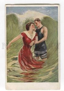 264704 Lovers in Water by UNDERWOOD Vintage Vienne #860 PC