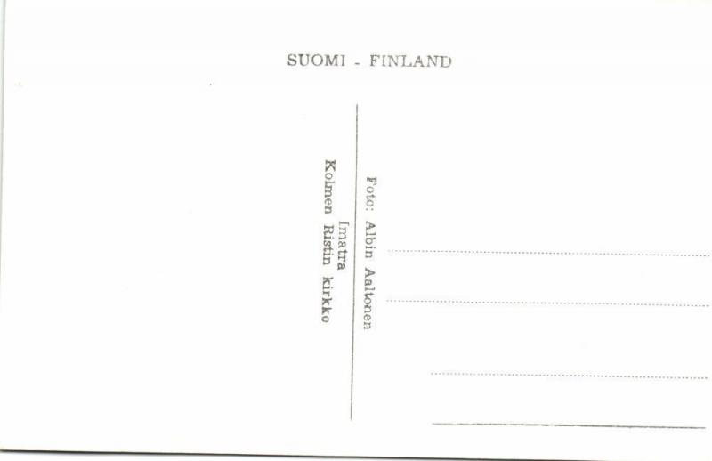 finland suomi, IMATRA, Иматра, Kolmen Ristin Kirkko (1950s) RPPC
