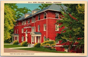 King College Bristol Tennessee TN Building and Landscape Grounds Postcard