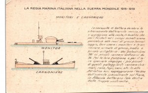 Postcard Italian Royal Navy Battleship Gunner & Monitor WWI c1915