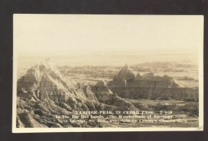 RPPC THE BADLANDS SOUTH DAKOTA SD VAMPIRE PEAK CEDAR PASS REAL PHOTO POSTCARD