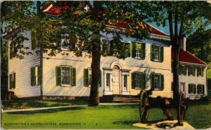 Washingtons Headquarters Morristown New Jersey NJ Linen Postcard Cancel Vtg PM 