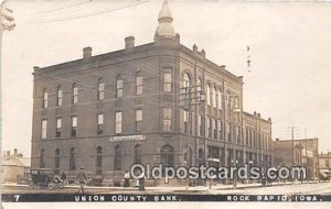 Real Photo Union County Bank Rock Rapid, Iowa, USA 1911 