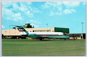 Airplane Postcard Trans World Airlines TWA James Cox Airport Dayton Ohio EG17