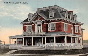 York Motor Club - Pennsylvania PA Postcard