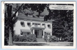 1930-40's RICHMOND VIRGINIA PARK LODGE JULIAN GILKESON DUNCAN HINES POSTCARD