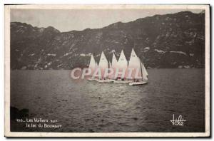 Postcard Old Boat Sailboat Sailboats on Lake Bourget
