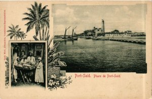 PC CPA EGYPT, PORT-SAID, PHAE DE PORT-SAID, VINTAGE POSTCARD (b3920)