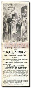 Old Postcard Lottery Contest of Paris Journal legends