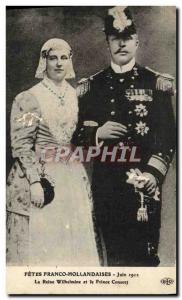 Old Postcard Fetes Franco June 1912 Dutch Queen Wilhelmina and Prince Consort