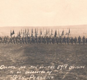 WWI 89th Infantry General Pershing Army Soldiers Postcard RPPC