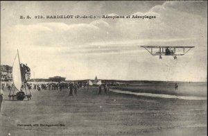 Boulogne-sur-Mer France Pioneer Aviation Hardelot Beach Airplane c1910 PC