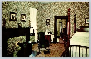 Interior~Mr Lincoln's Bedroom Abe Lincoln's Home Springfield IL~Vintage Postcard