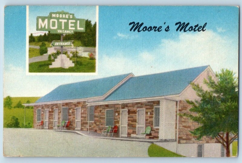Moore North Carolina Postcard Moore Motel Buildings Exterior View 1940 Unposted